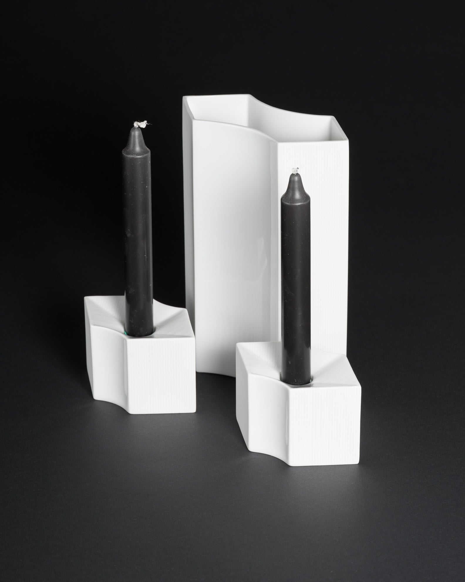 Vase & Candle Holder Pair – Sami Wirkkala for Rosenthal, 1982–1983