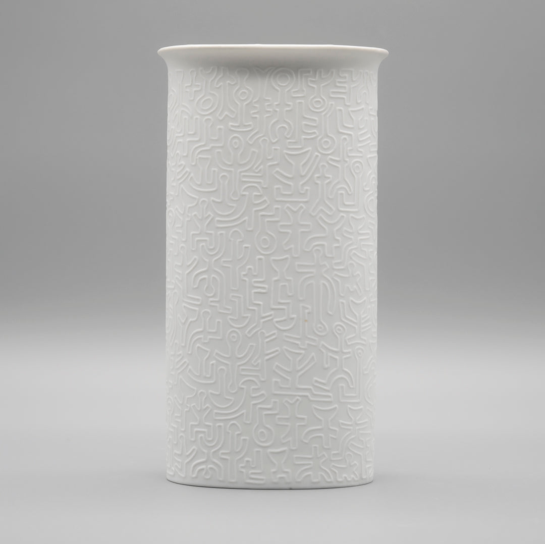Op Art Relief Bisque Porcelain Vase - Cuno Fischer for Hutschenreuther, 1960s–70s