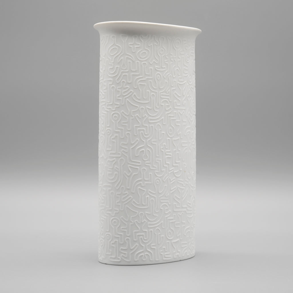 Op Art Relief Bisque Porcelain Vase - Cuno Fischer for Hutschenreuther, 1960s–70s