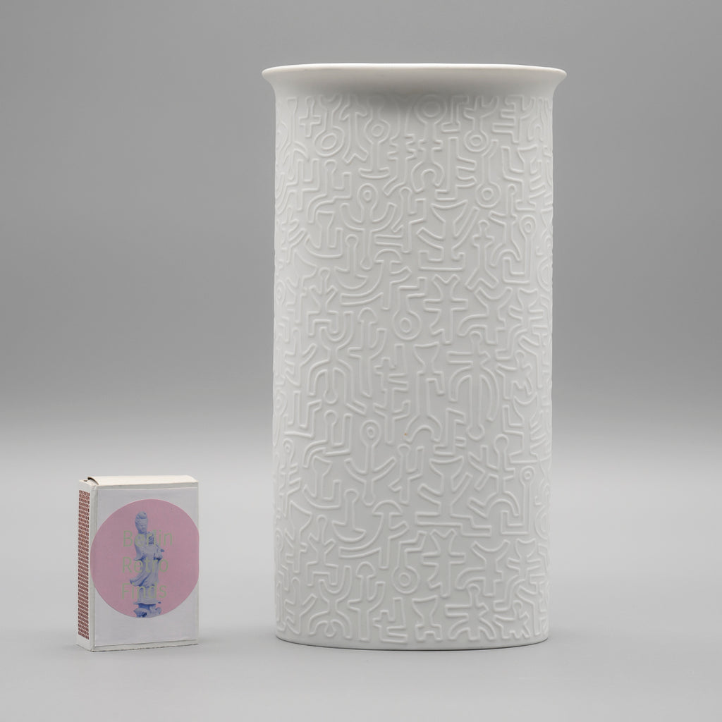 Op Art Relief Bisque Porcelain Vase - Cuno Fischer for Hutschenreuther, 1960s–70s