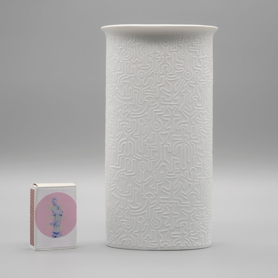 Op Art Relief Bisque Porcelain Vase - Cuno Fischer for Hutschenreuther, 1960s–70s