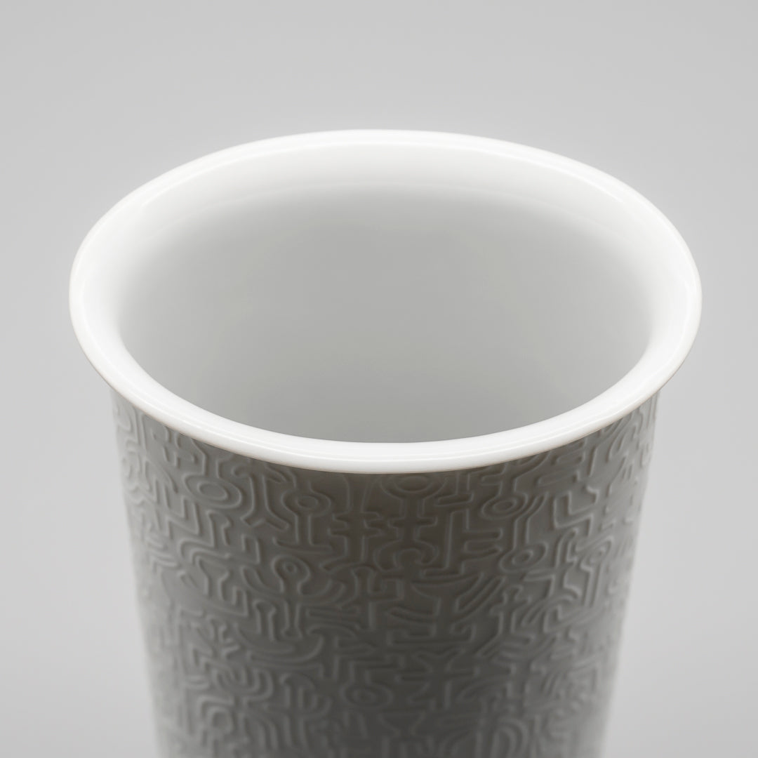 Op Art Relief Bisque Porcelain Vase - Cuno Fischer for Hutschenreuther, 1960s–70s