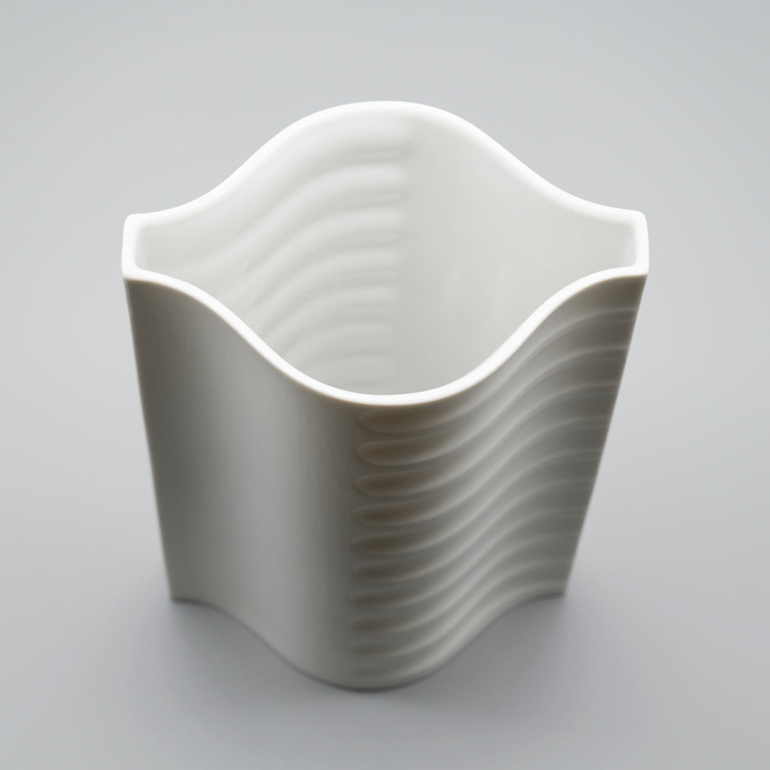 Bisque Porcelain Trio “Archais” (incl. “Artichoke”) – Heinrich Fuchs for Hutschenreuther, 1960s–70s