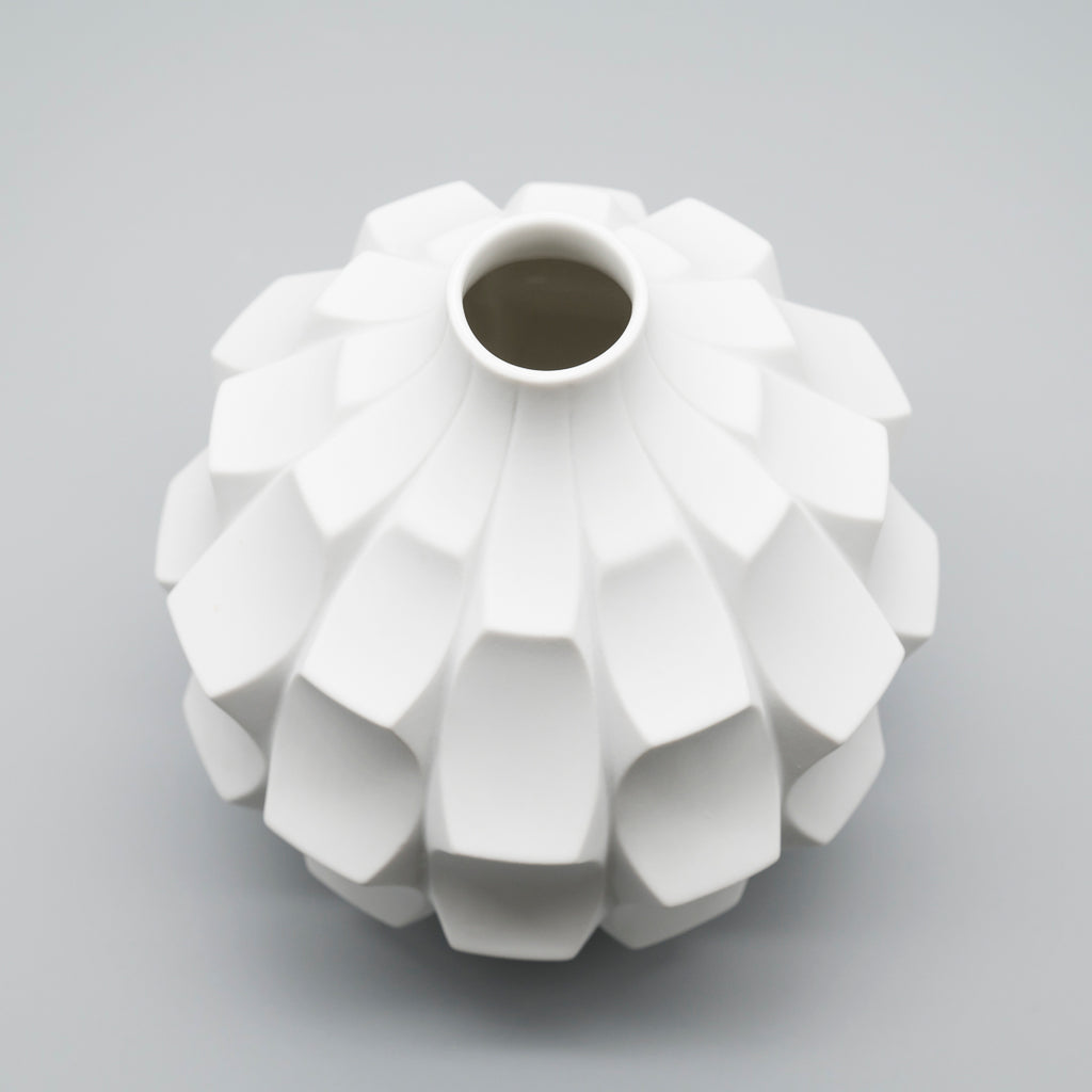 Bisque Porcelain Trio “Archais” (incl. “Artichoke”) – Heinrich Fuchs for Hutschenreuther, 1960s–70s