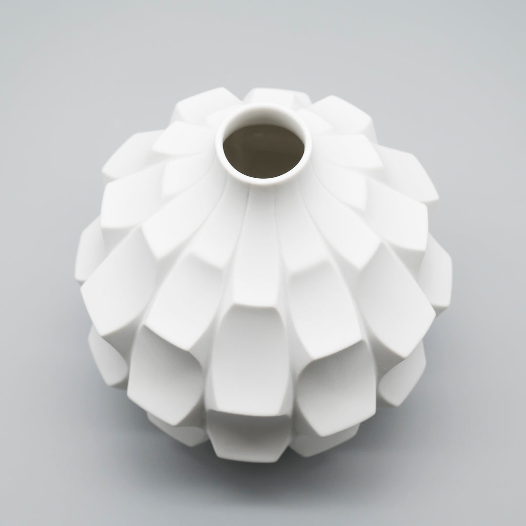 Bisque Porcelain Trio “Archais” (incl. “Artichoke”) – Heinrich Fuchs for Hutschenreuther, 1960s–70s