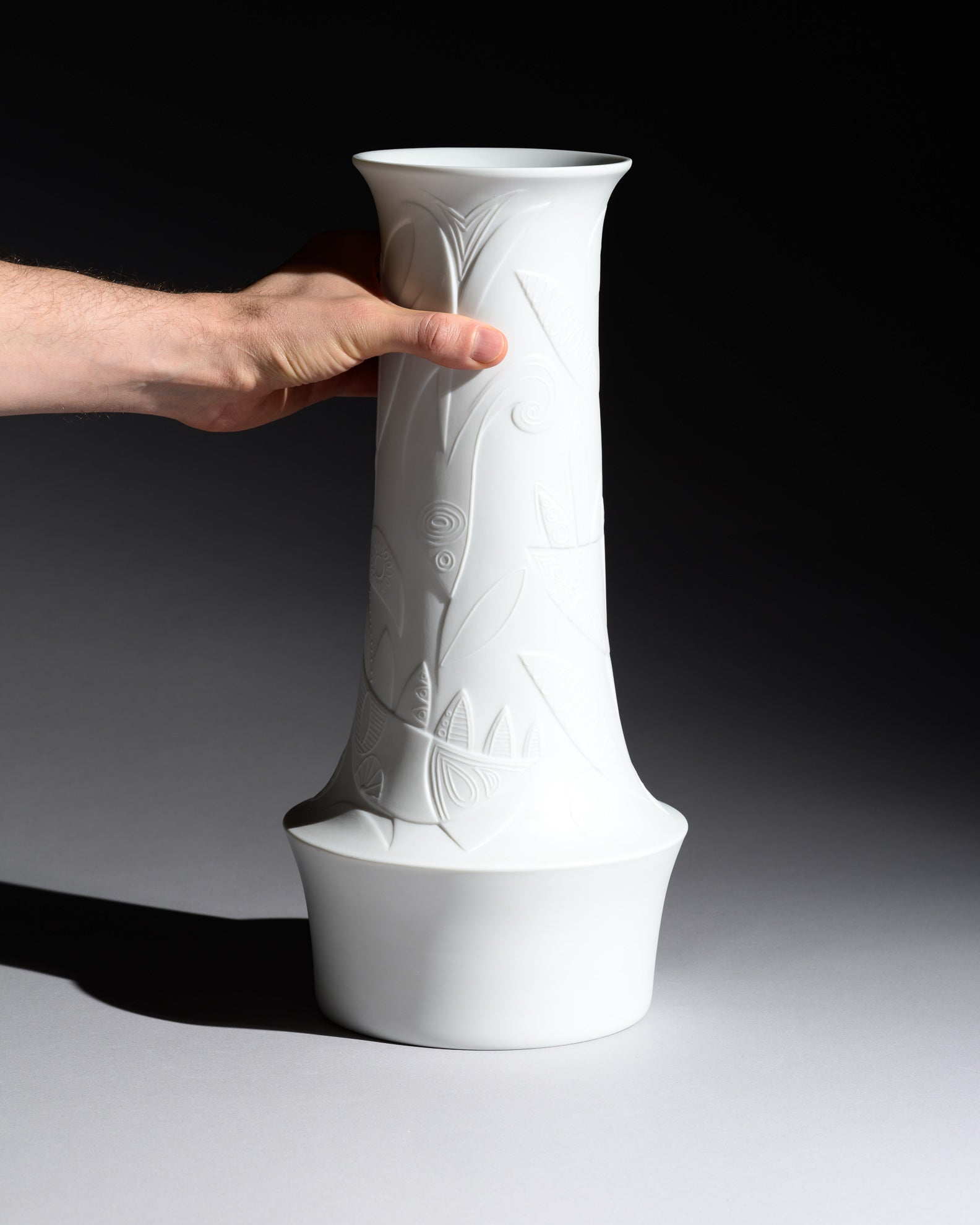 White Bisque Porcelain Trio – Cuno Fischer for Hutschenreuther, 1960s