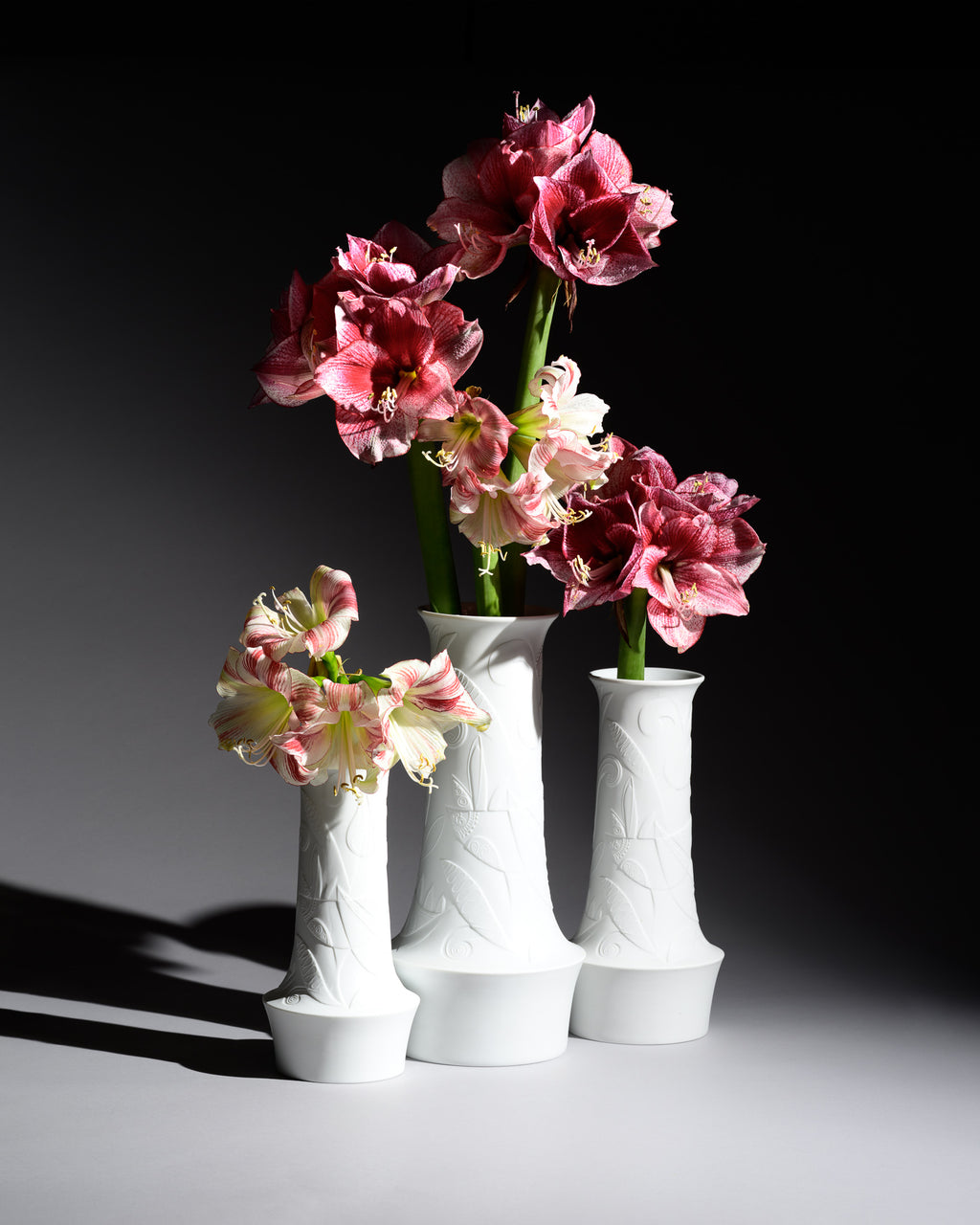 White Bisque Porcelain Trio – Cuno Fischer for Hutschenreuther, 1960s