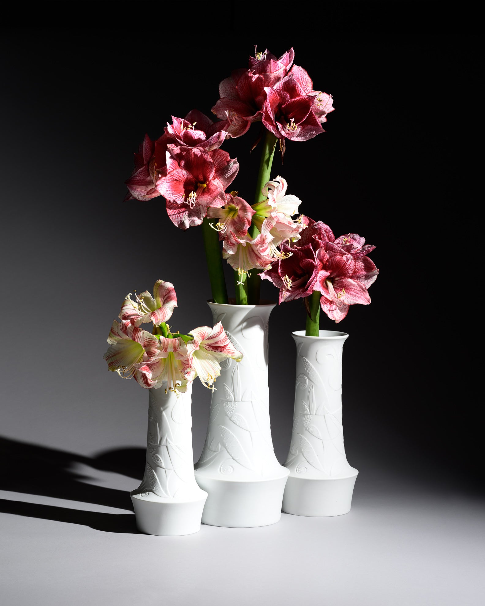 White Bisque Porcelain Trio – Cuno Fischer for Hutschenreuther, 1960s