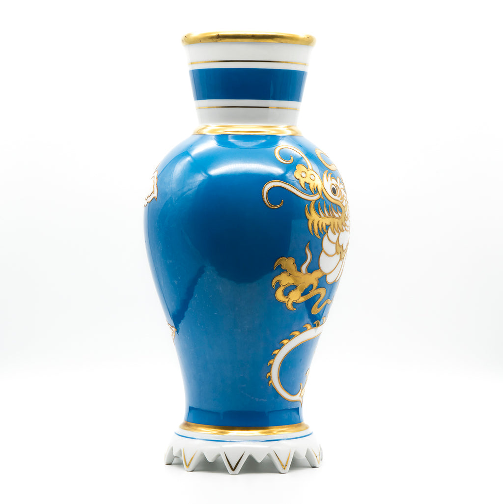Dragon Decor Turquoise and Gold Porcelain Vase - Heinz Schaubach for Schaubach Kunst, 1920s–1930s