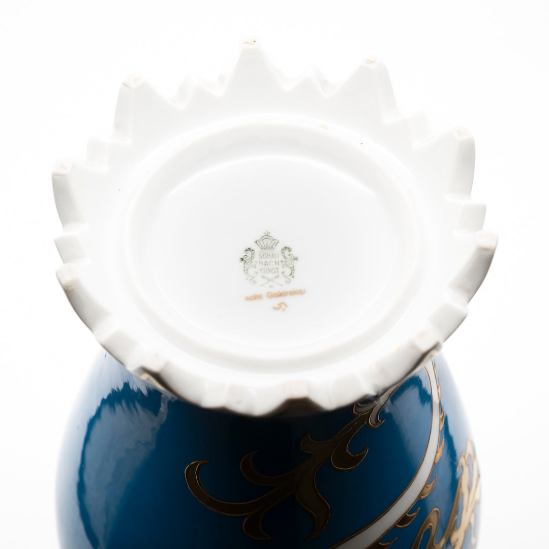 Dragon Decor Turquoise and Gold Porcelain Vase - Heinz Schaubach for Schaubach Kunst, 1920s–1930s