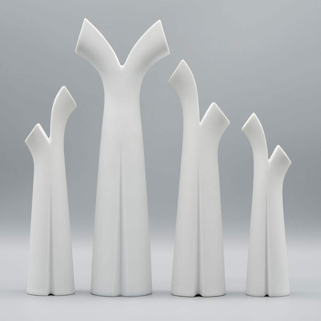 Pianta Porcelain Vases Trio & Candle Holder - Lino Sabattini for Rosenthal, 1980s