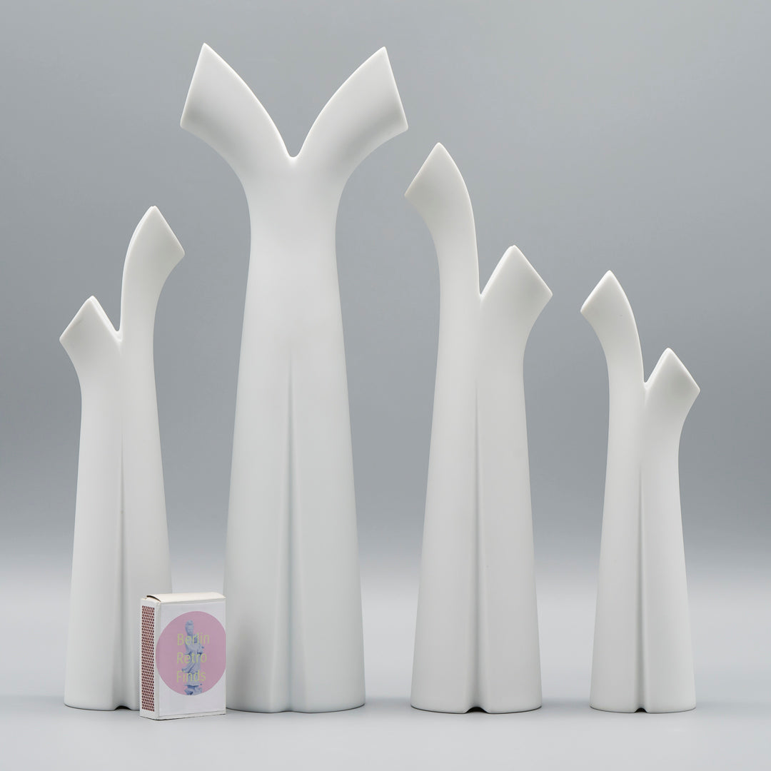Pianta Porcelain Vases Trio & Candle Holder - Lino Sabattini for Rosenthal, 1980s