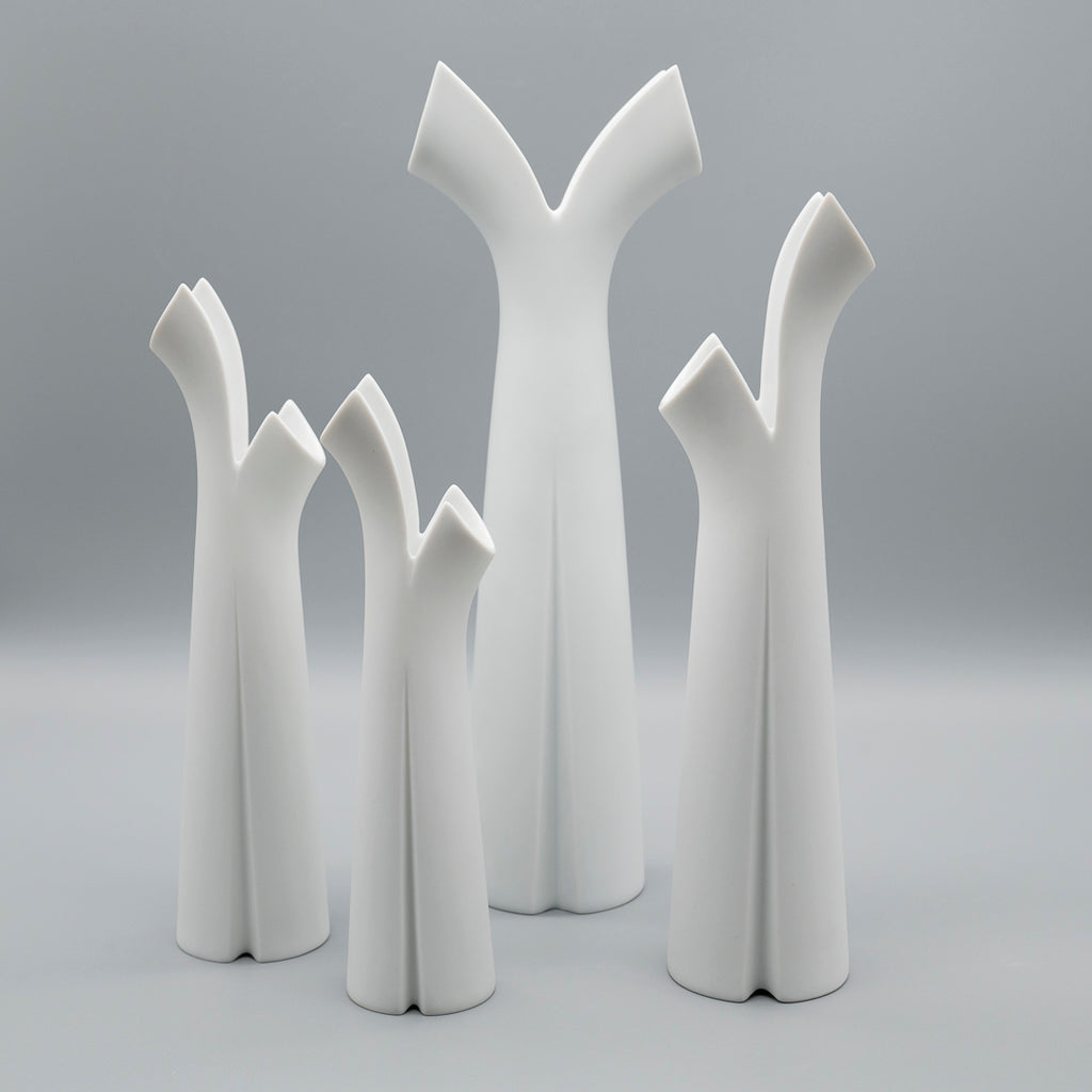 Pianta Porcelain Vases Trio & Candle Holder - Lino Sabattini for Rosenthal, 1980s