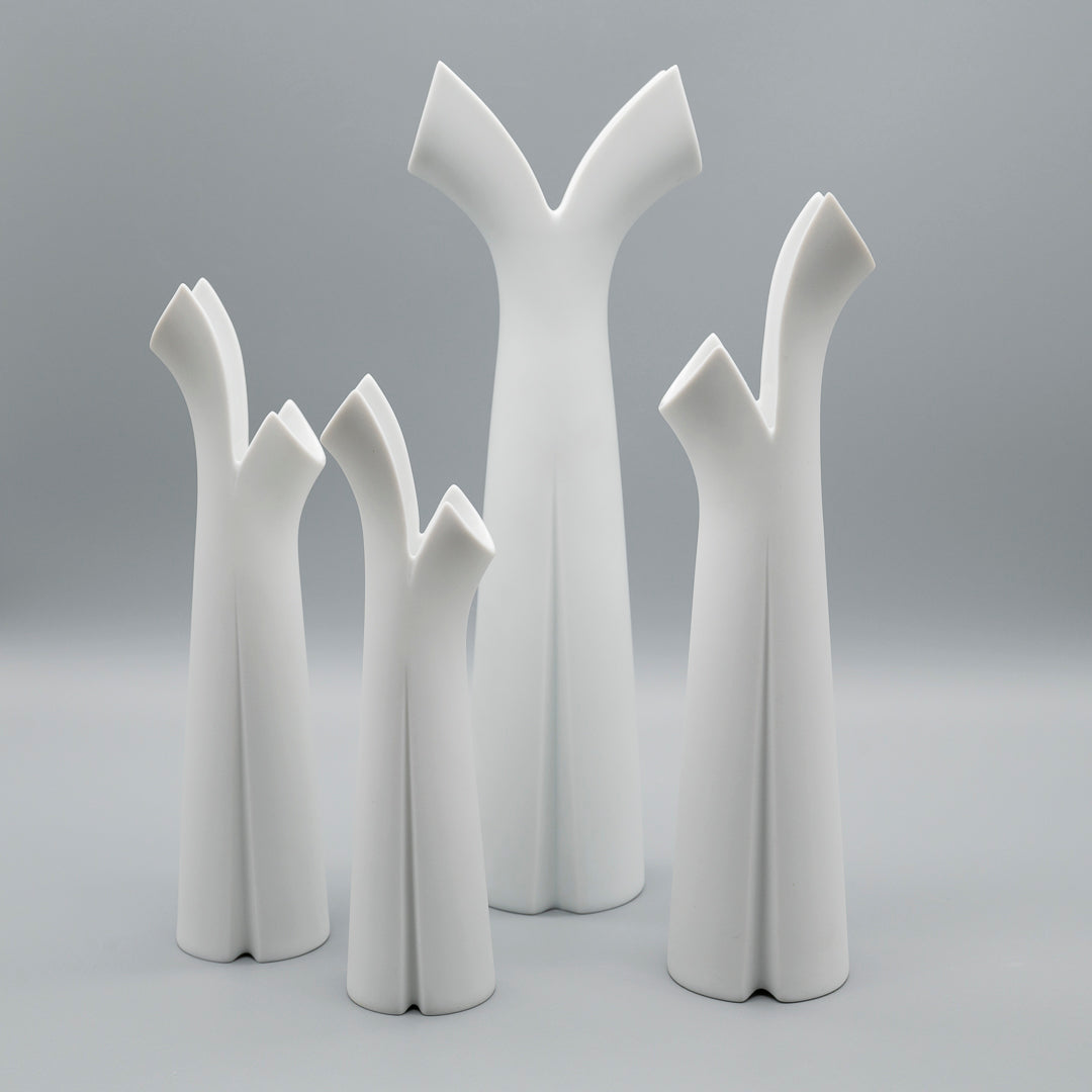 Pianta Porcelain Vases Trio & Candle Holder - Lino Sabattini for Rosenthal, 1980s