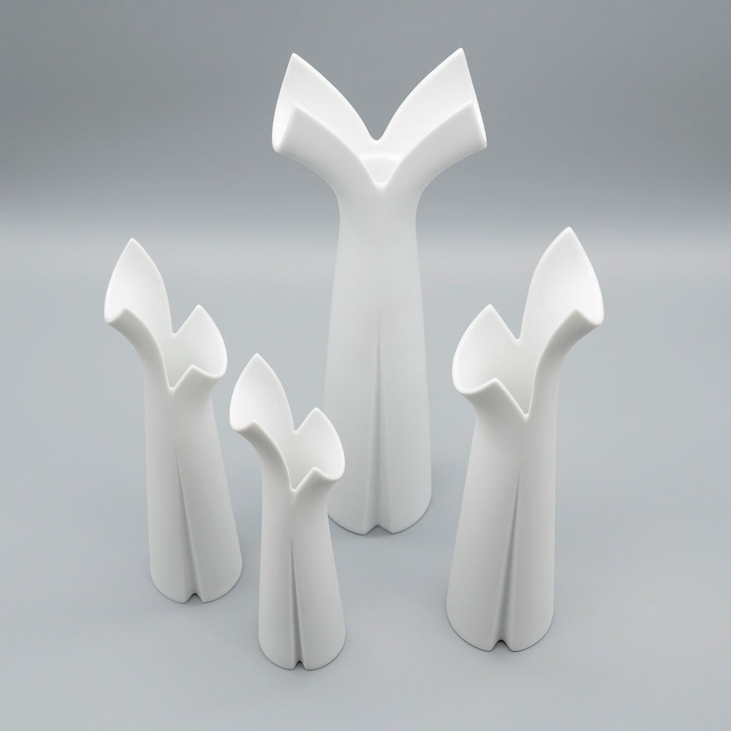 Pianta Porcelain Vases Trio & Candle Holder - Lino Sabattini for Rosenthal, 1980s