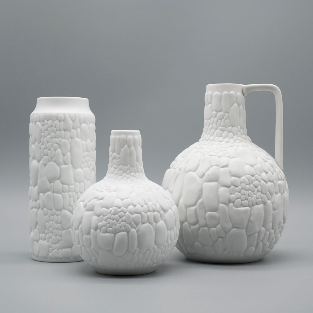 Reptile Relief Bisque Porcelain Trio – Manfred Frey for AK Kaiser, 1970s