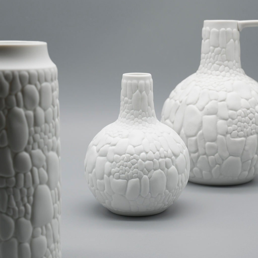 Reptile Relief Bisque Porcelain Trio – Manfred Frey for AK Kaiser, 1970s