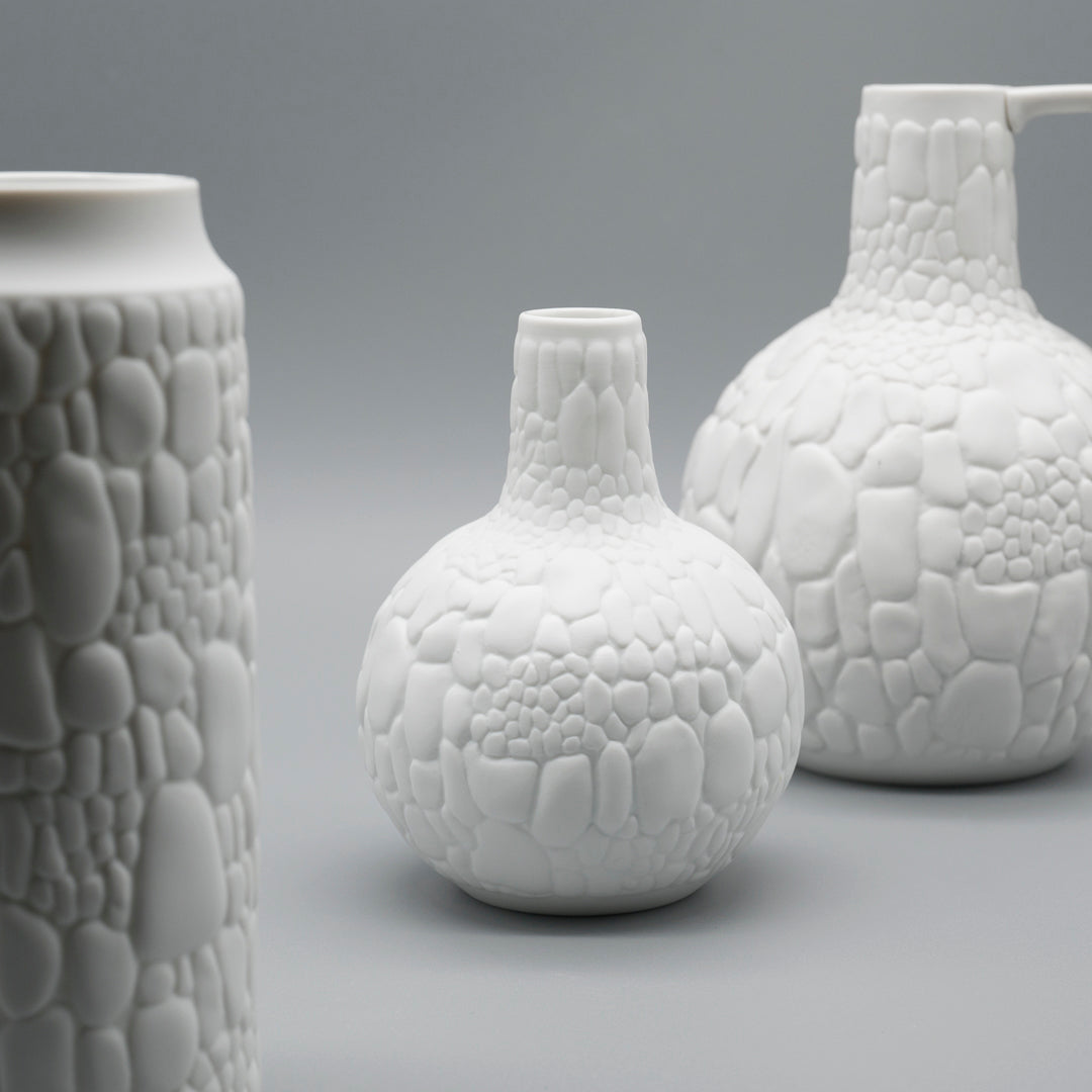 Reptile Relief Bisque Porcelain Trio – Manfred Frey for AK Kaiser, 1970s
