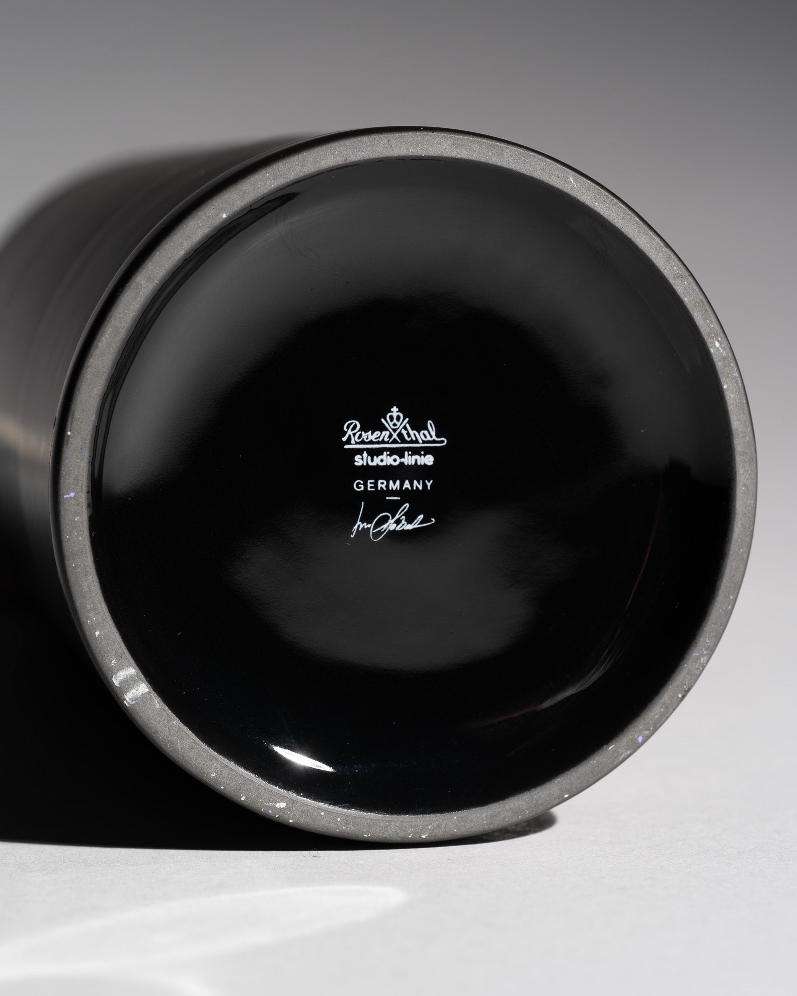 Serpentina Porcelaine Noire Vase Duo - Marcello Morandini for Rosenthal, 1980s