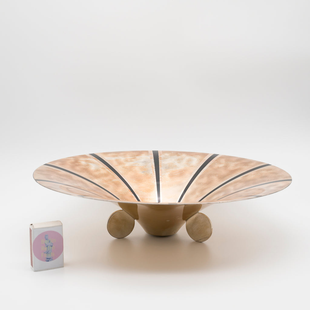 Black Starburst Silver-Plated Centre Bowl - WMF Ikora , 1930s