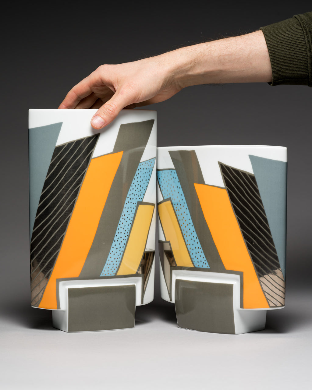 Debut Porcelain Vases Duo – Michael Boehm & Rosemunde Nairac for Rosenthal, 1990s