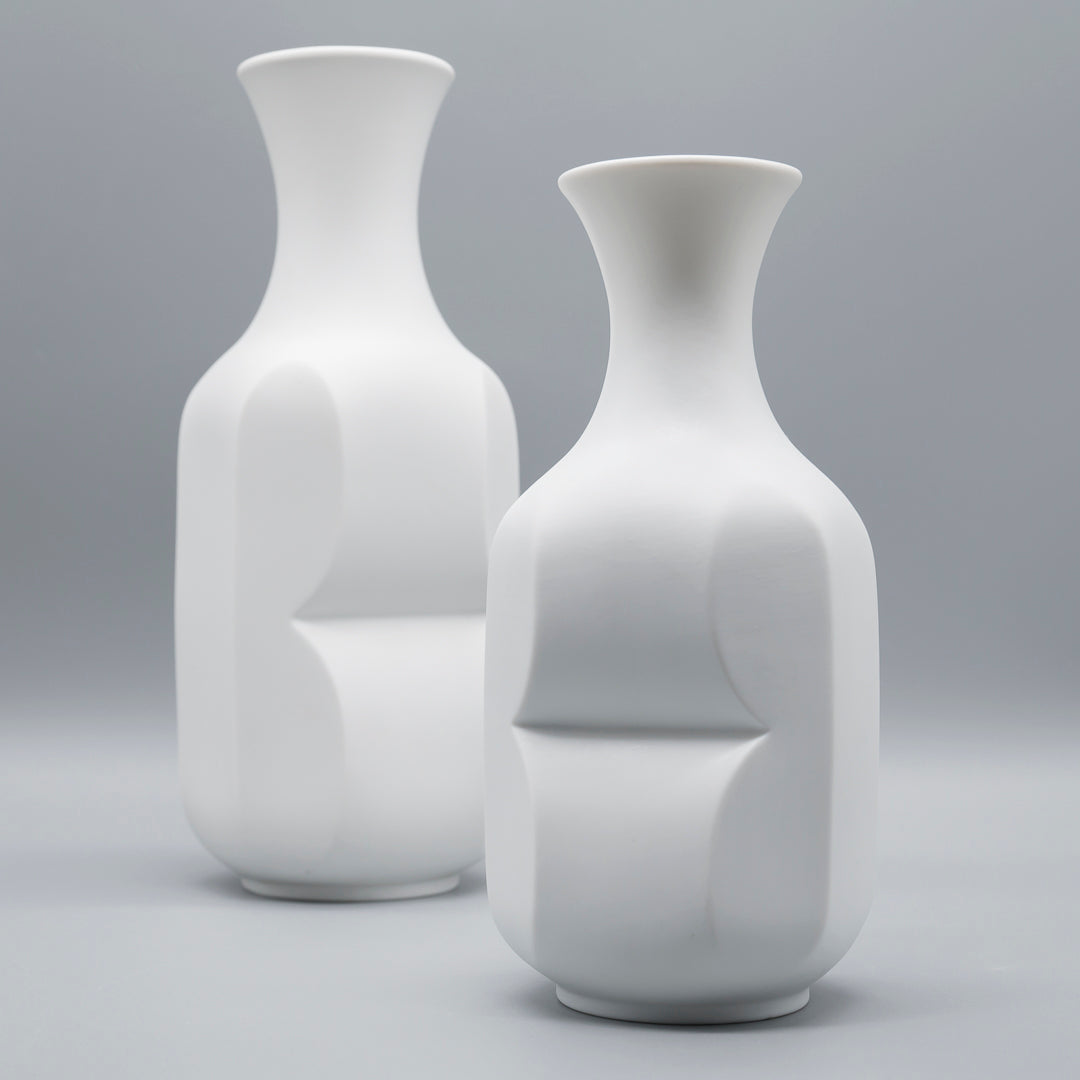 Bisque porcelain vase duo “Archais” – Heinrich Fuchs for Hutschenreuther, 1960s–1970s