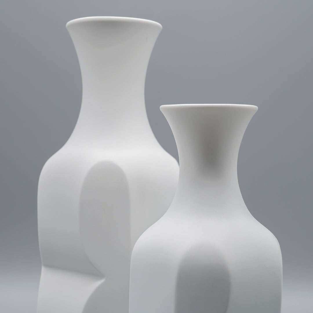 Bisque porcelain vase duo “Archais” – Heinrich Fuchs for Hutschenreuther, 1960s–1970s