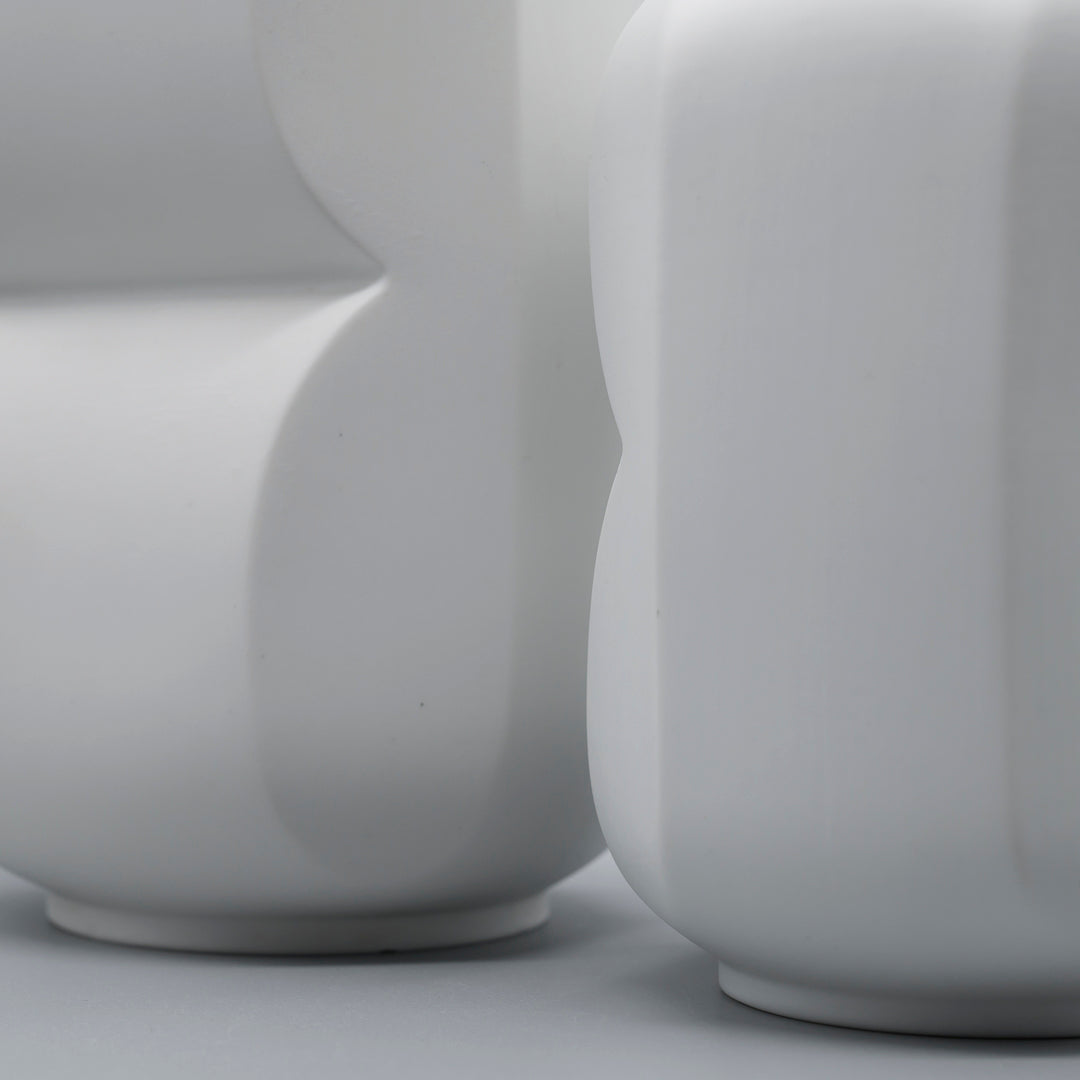 Bisque porcelain vase duo “Archais” – Heinrich Fuchs for Hutschenreuther, 1960s–1970s