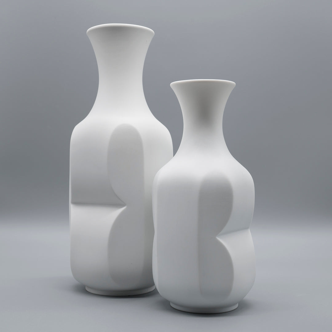 Bisque porcelain vase duo “Archais” – Heinrich Fuchs for Hutschenreuther, 1960s–1970s