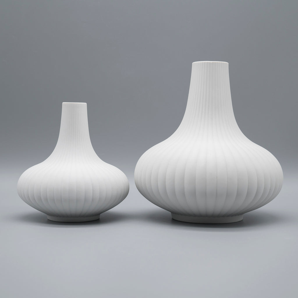 Vintage Bisque Porcelain Vase Duo – Hutschenreuther, 1960s