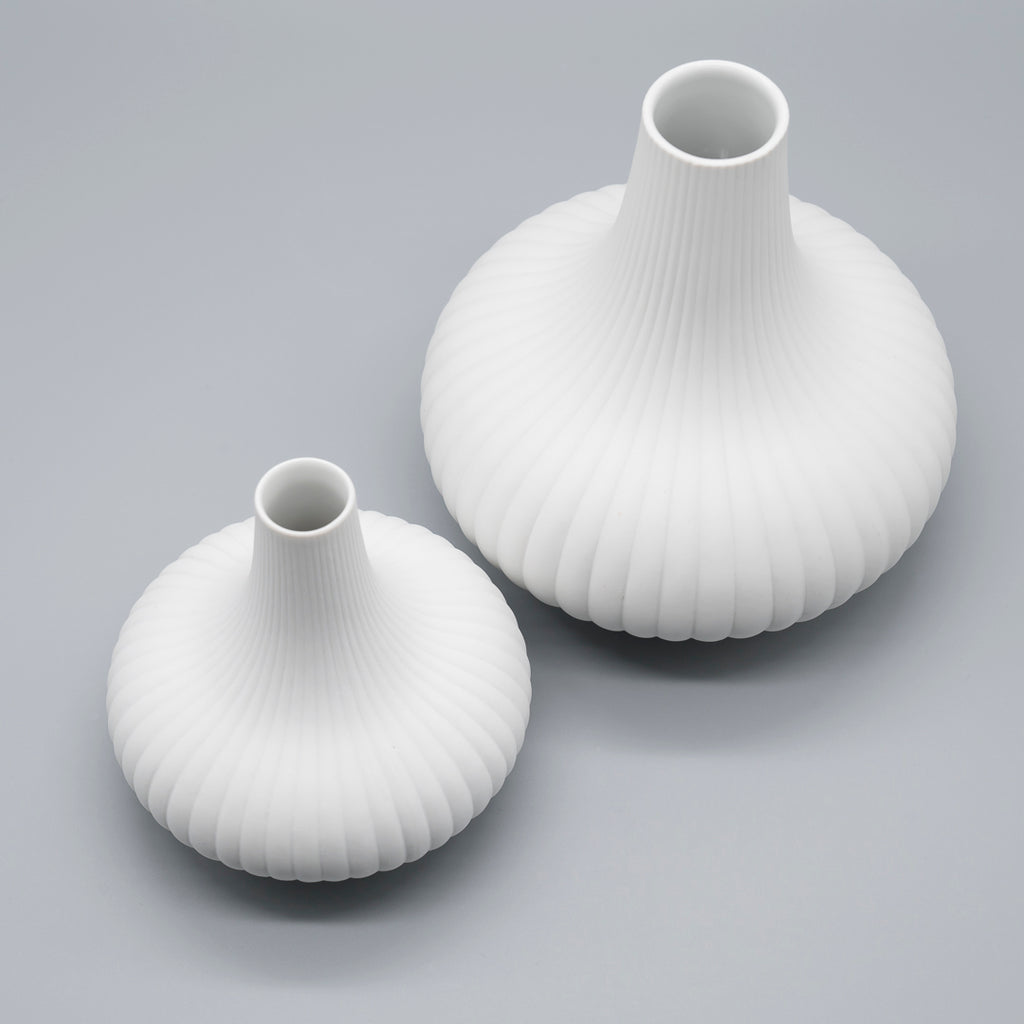 Vintage Bisque Porcelain Vase Duo – Hutschenreuther, 1960s