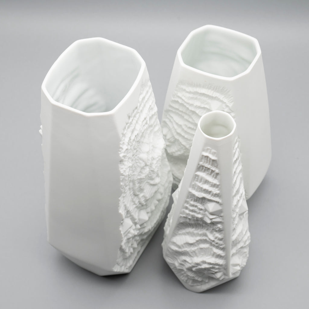 Fossil Bisque Porcelain Trio - Manfred Frey for AK Kaiser, 1970s