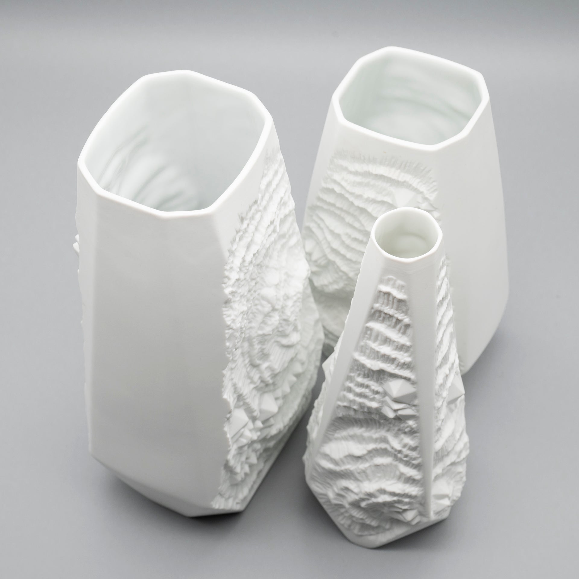 Fossil Bisque Porcelain Trio - Manfred Frey for AK Kaiser, 1970s