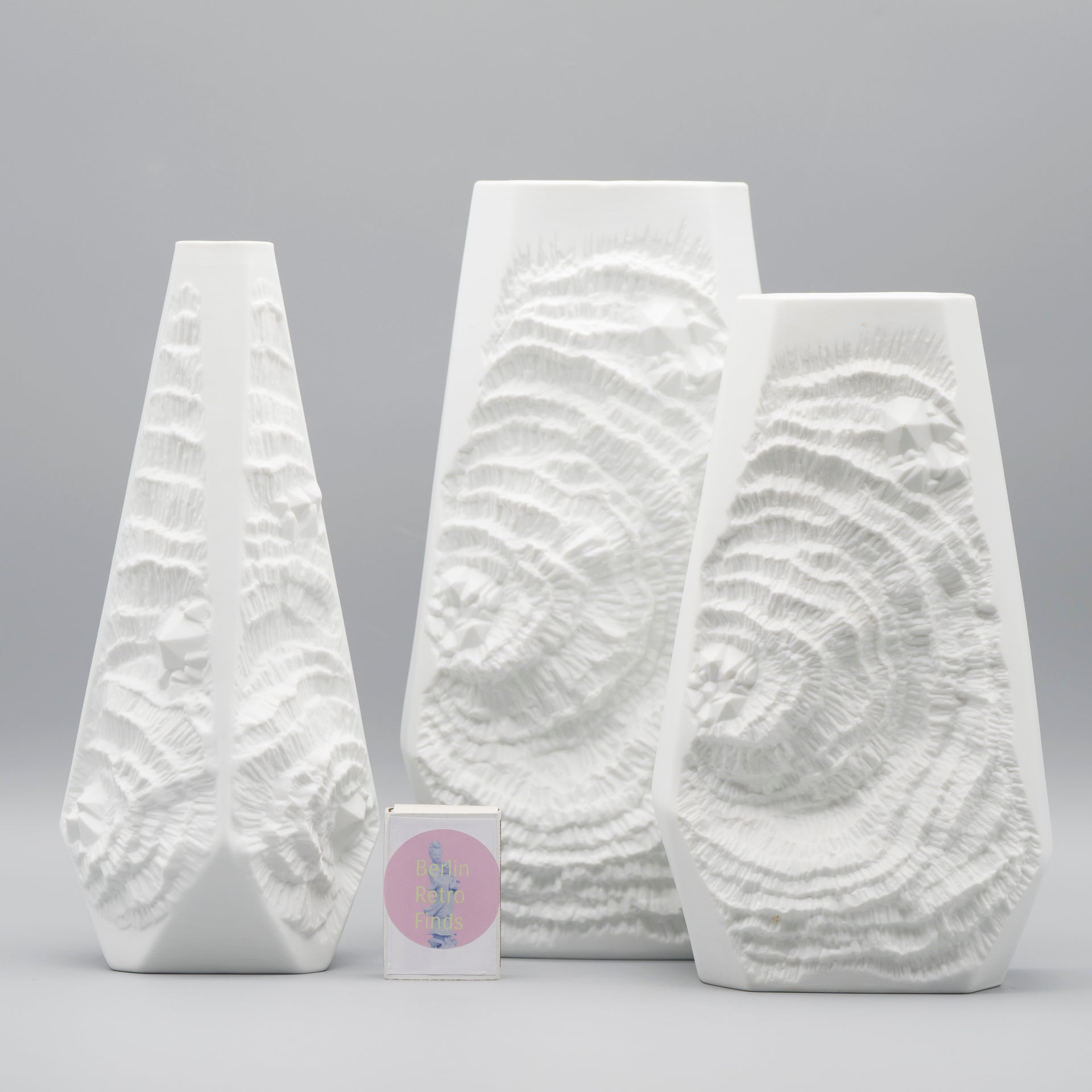 Fossil Bisque Porcelain Trio - Manfred Frey for AK Kaiser, 1970s