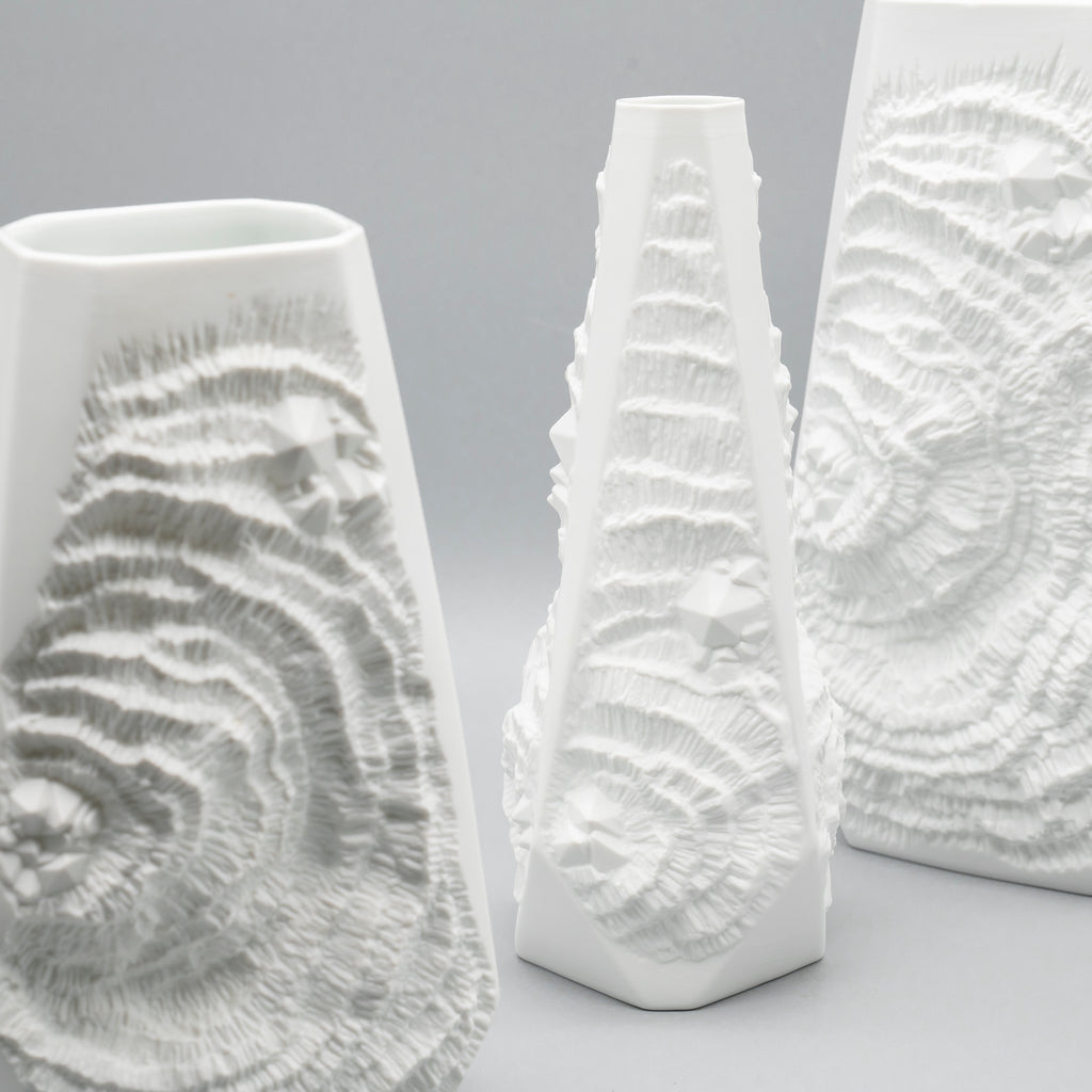 Fossil Bisque Porcelain Trio - Manfred Frey for AK Kaiser, 1970s