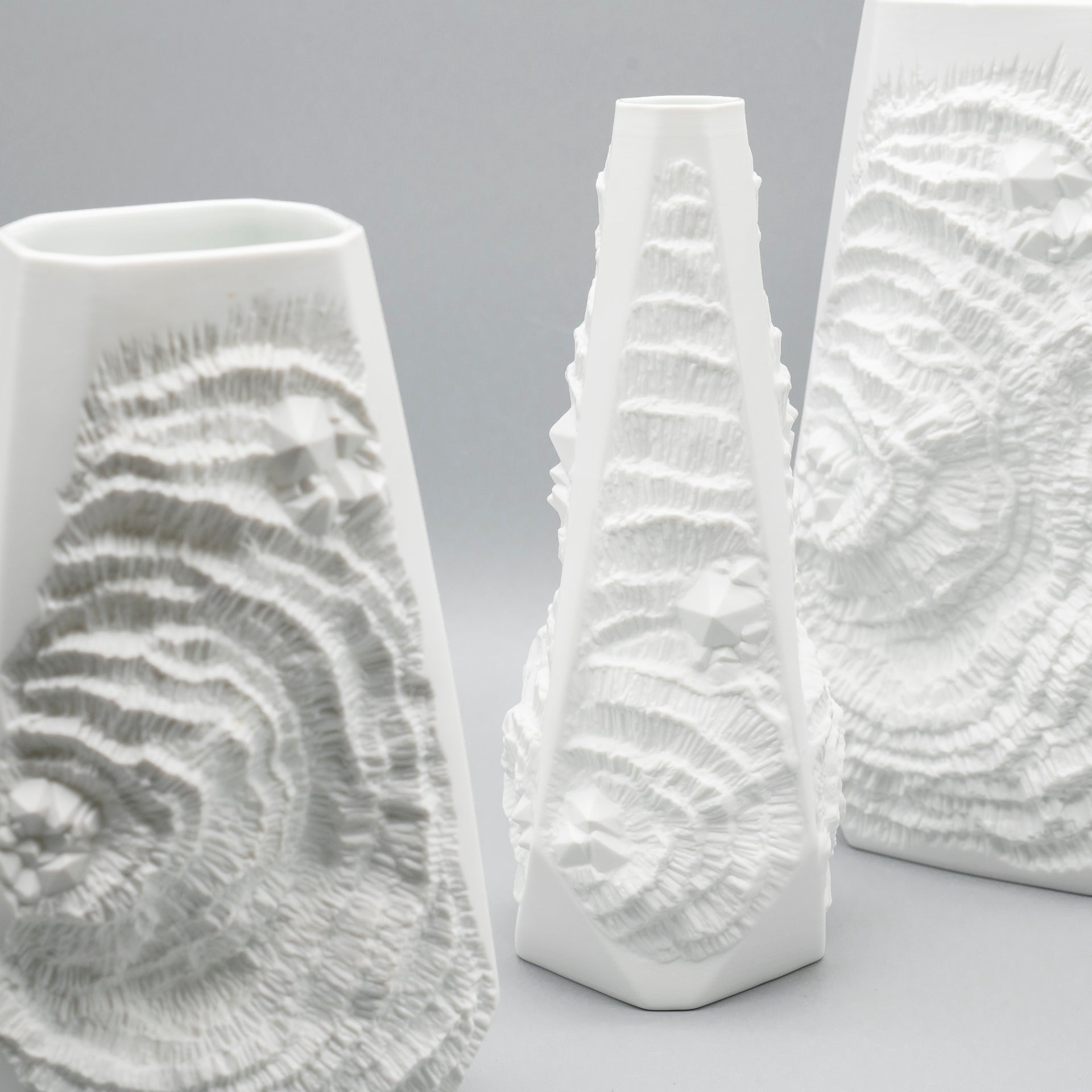 Fossil Bisque Porcelain Trio - Manfred Frey for AK Kaiser, 1970s