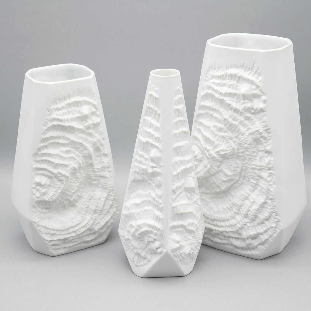 Fossil Bisque Porcelain Trio - Manfred Frey for AK Kaiser, 1970s