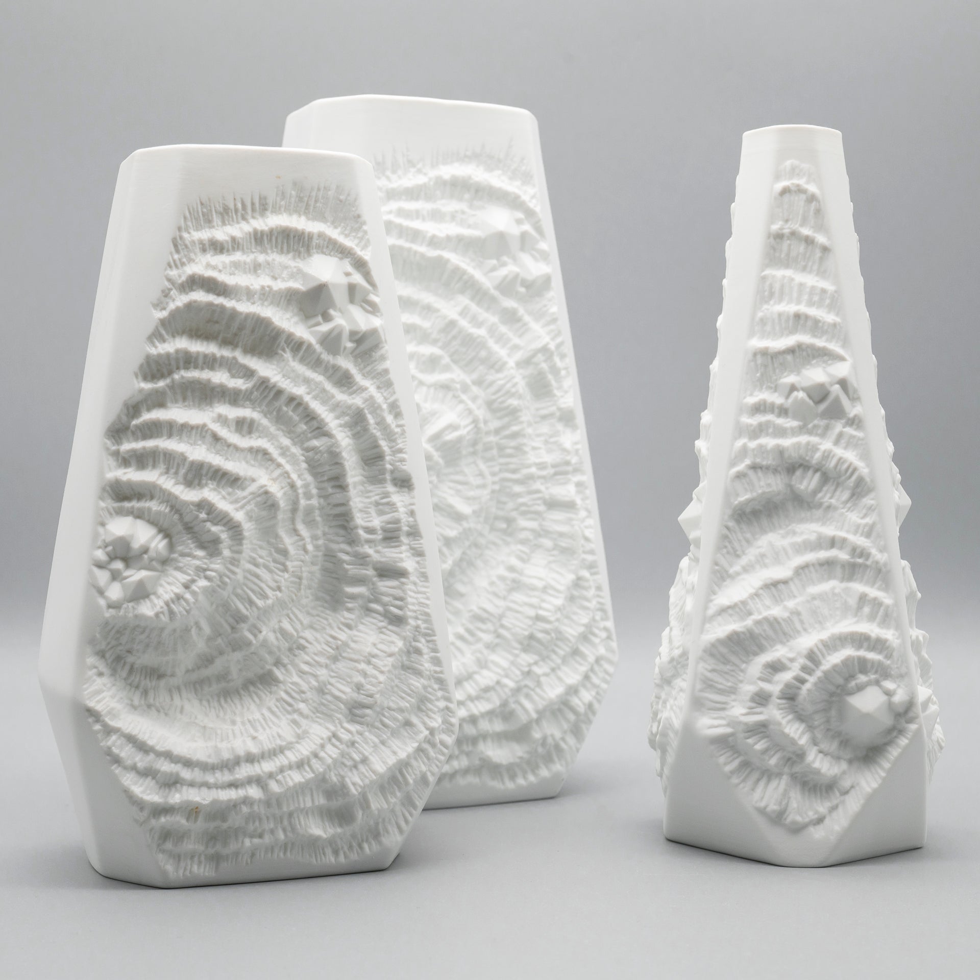 Fossil Bisque Porcelain Trio - Manfred Frey for AK Kaiser, 1970s