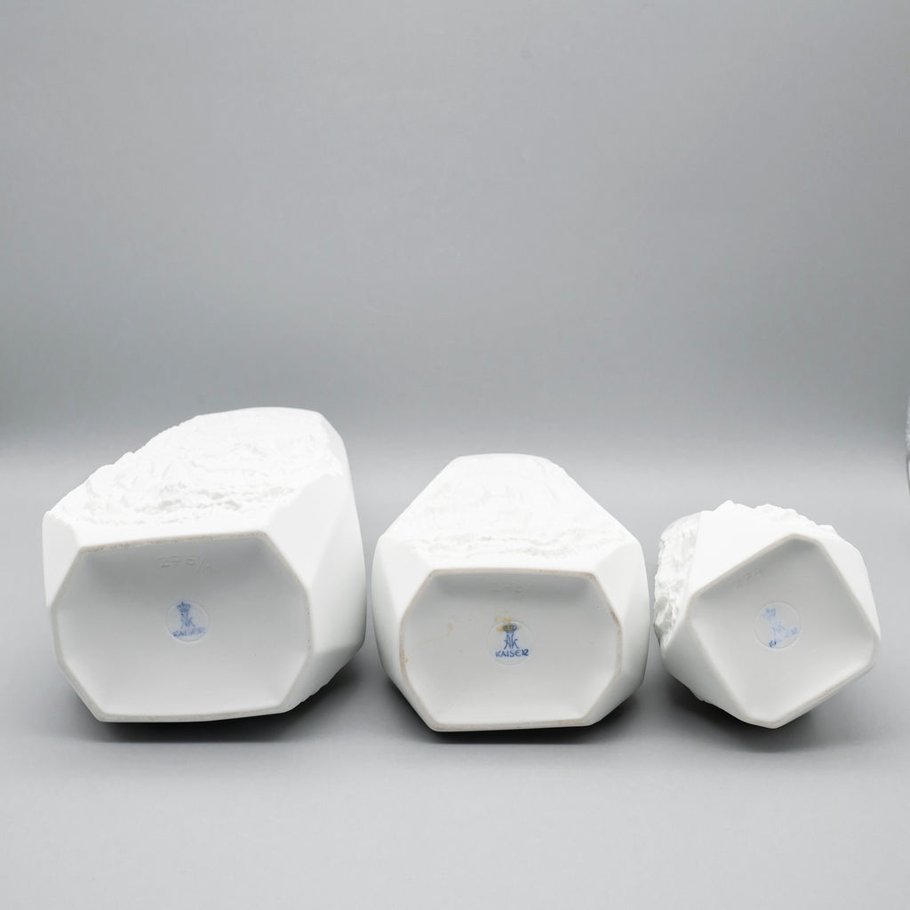 Fossil Bisque Porcelain Trio - Manfred Frey for AK Kaiser, 1970s
