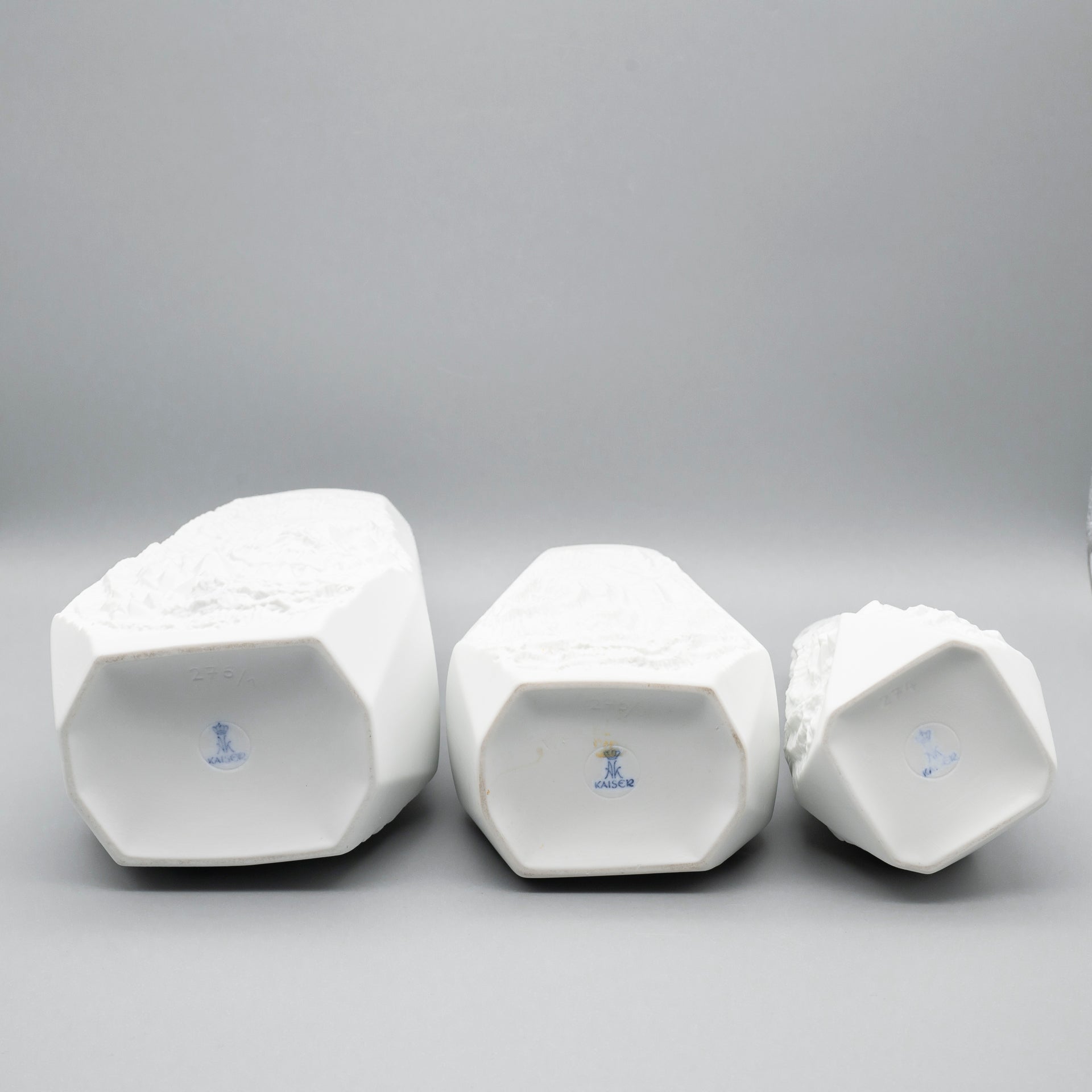 Fossil Bisque Porcelain Trio - Manfred Frey for AK Kaiser, 1970s