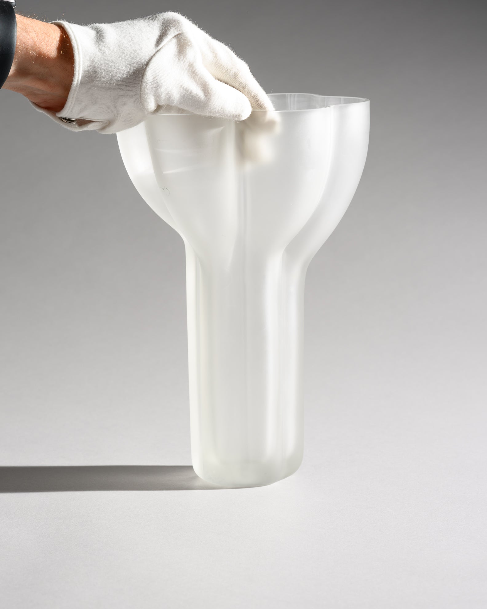 Black & Frosted Glass Vase Duo - Tapio Wirkkala for Rosenthal, 1970s