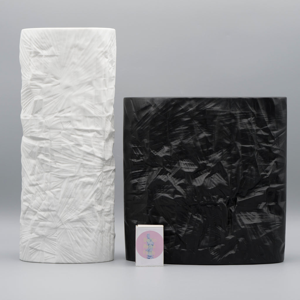 Porcelain Vase Duo “Paper Relief” – Martin Freyer for Rosenthal, 1970s