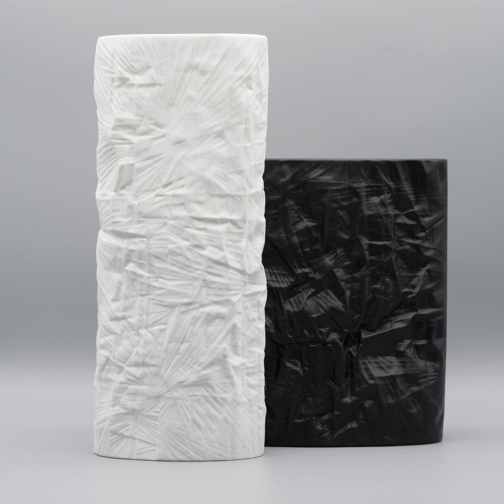Porcelain Vase Duo “Paper Relief” – Martin Freyer for Rosenthal, 1970s