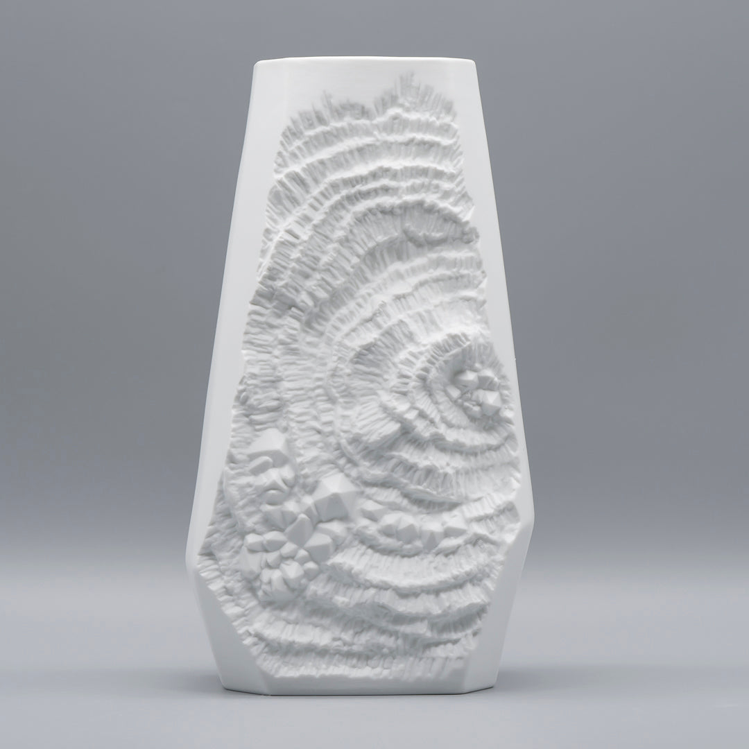 Fossil Relief Biscuit Porcelain Vase - Manfred Frey for AK Kaiser, 1970s