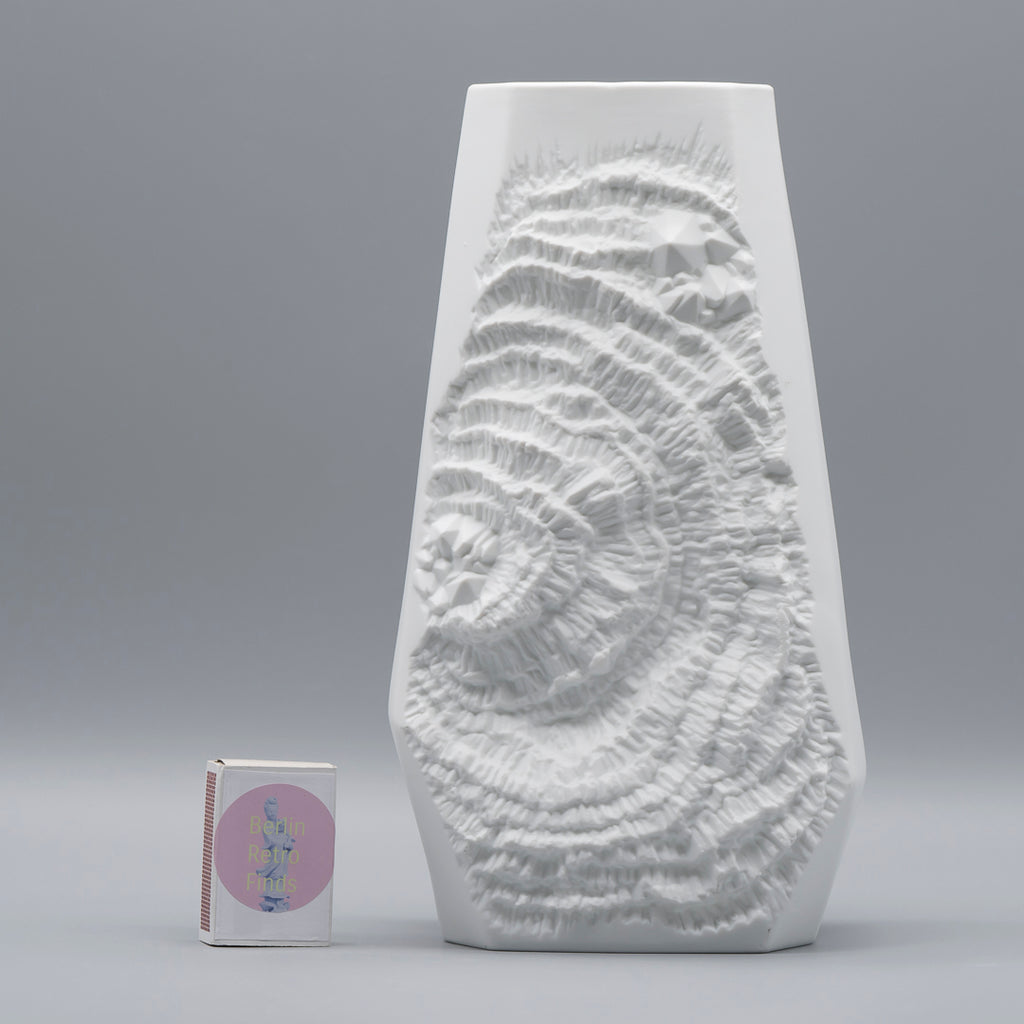 Fossil Relief Biscuit Porcelain Vase - Manfred Frey for AK Kaiser, 1970s