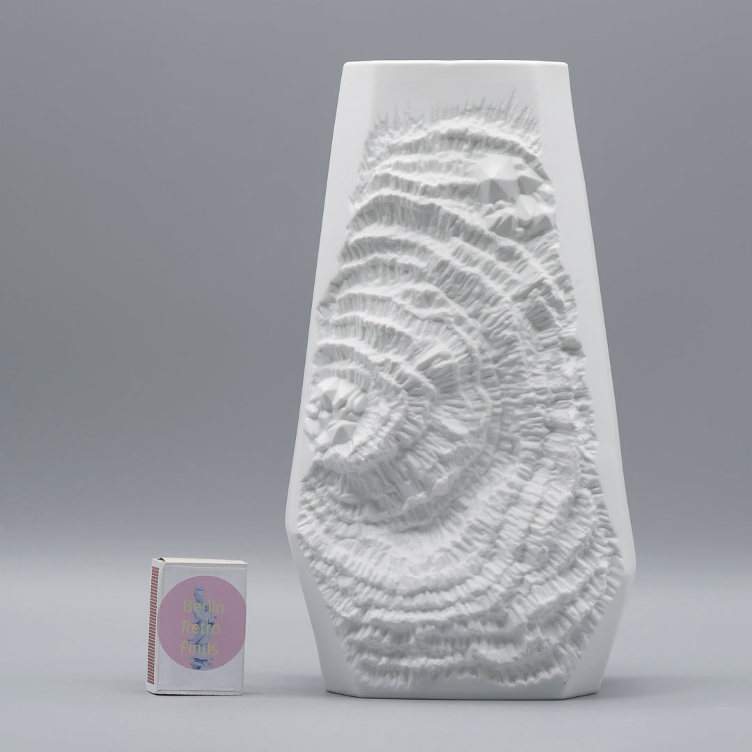 Fossil Relief Biscuit Porcelain Vase - Manfred Frey for AK Kaiser, 1970s