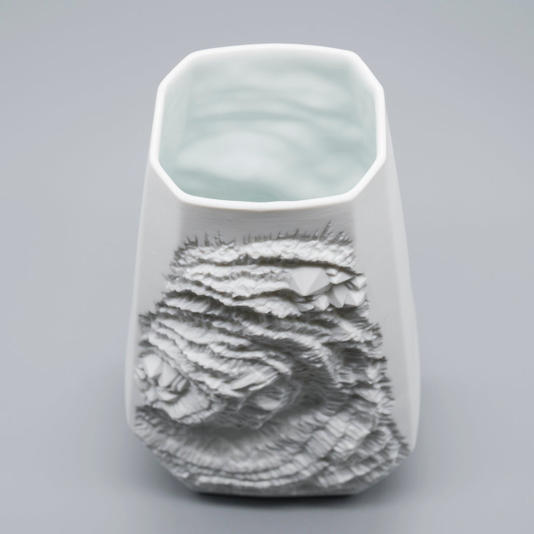 Fossil Relief Biscuit Porcelain Vase - Manfred Frey for AK Kaiser, 1970s