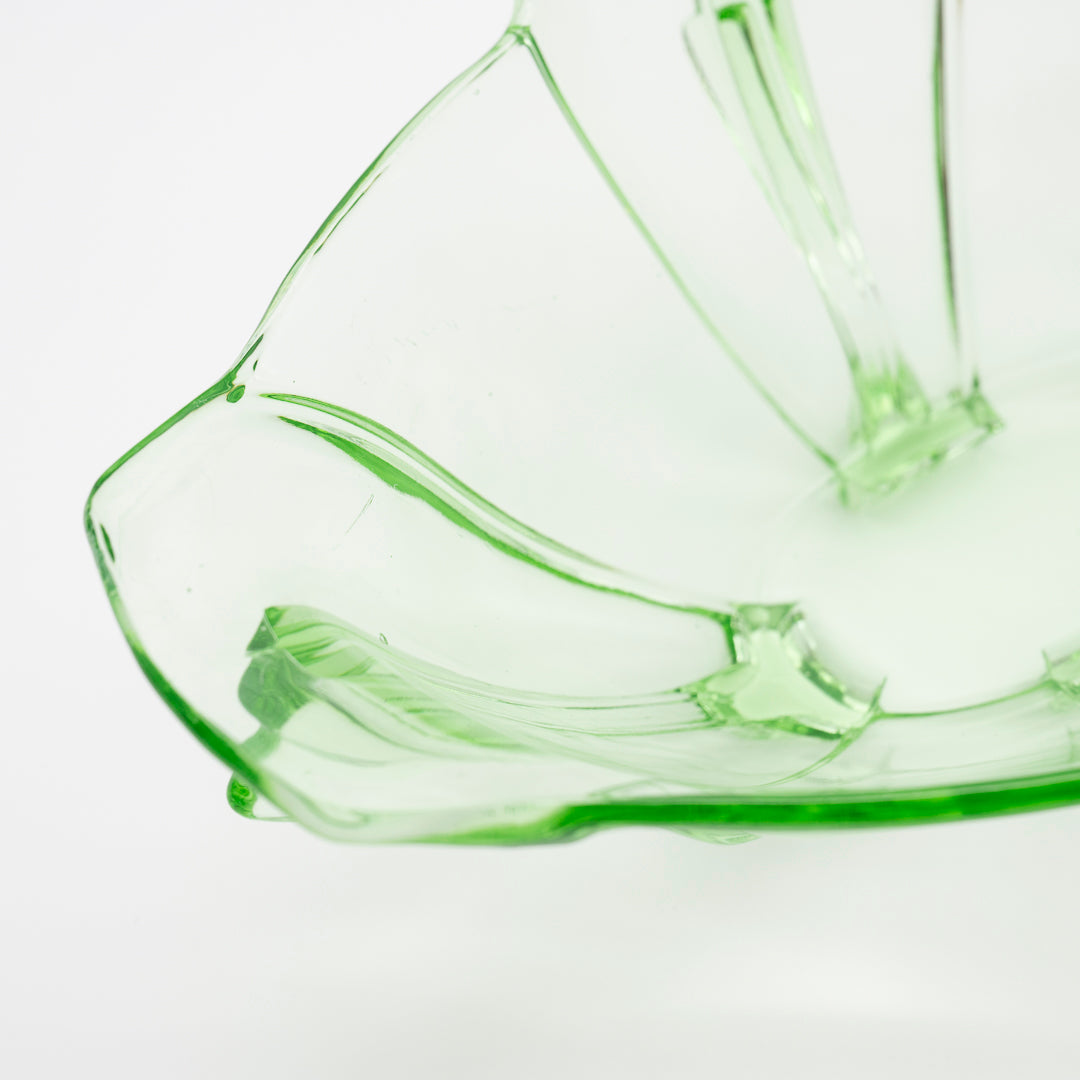 Uranium Green Glass Bowl - attributed to Heřmanova Hut, 1920s–1940s