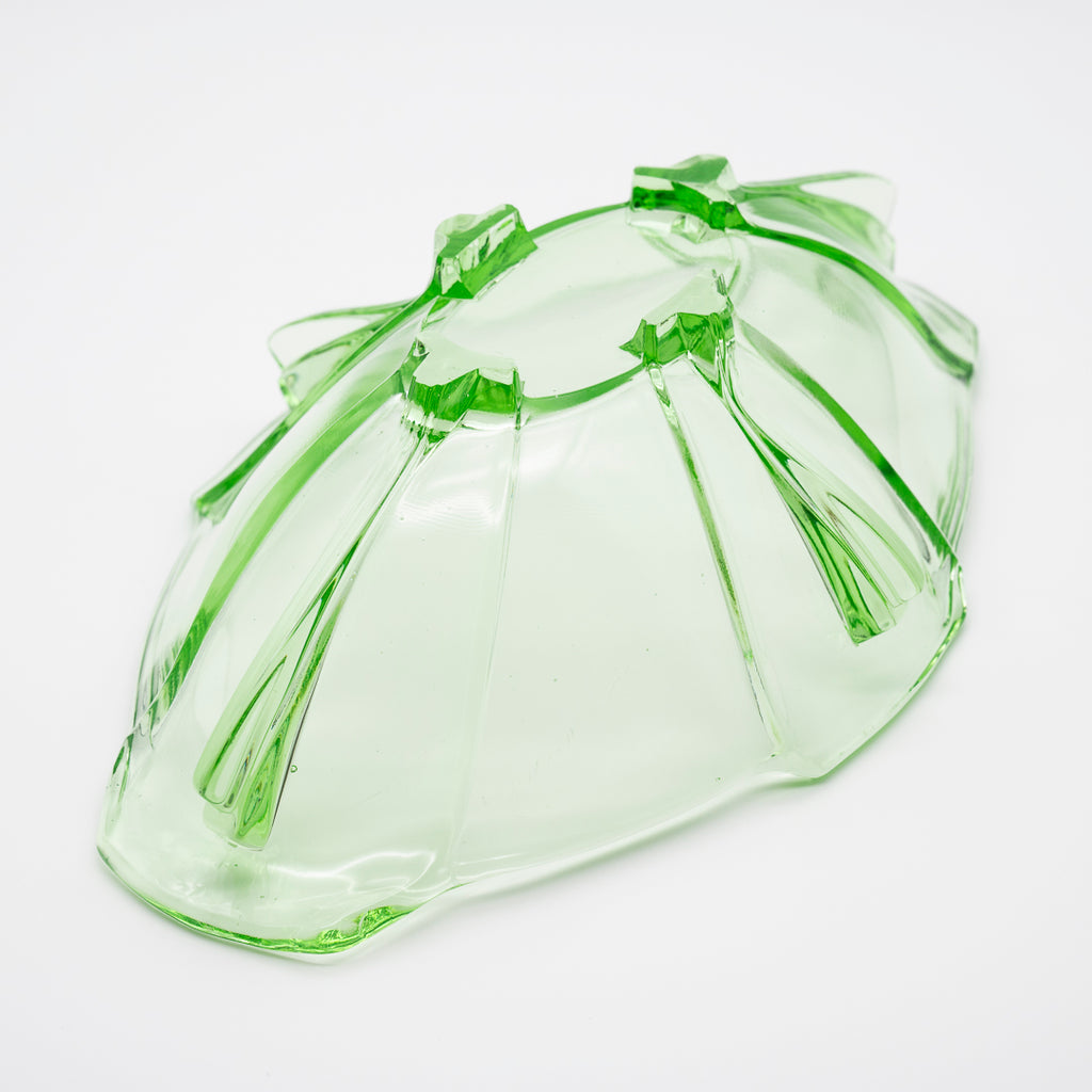 Uranium Green Glass Bowl - attributed to Heřmanova Hut, 1920s–1940s