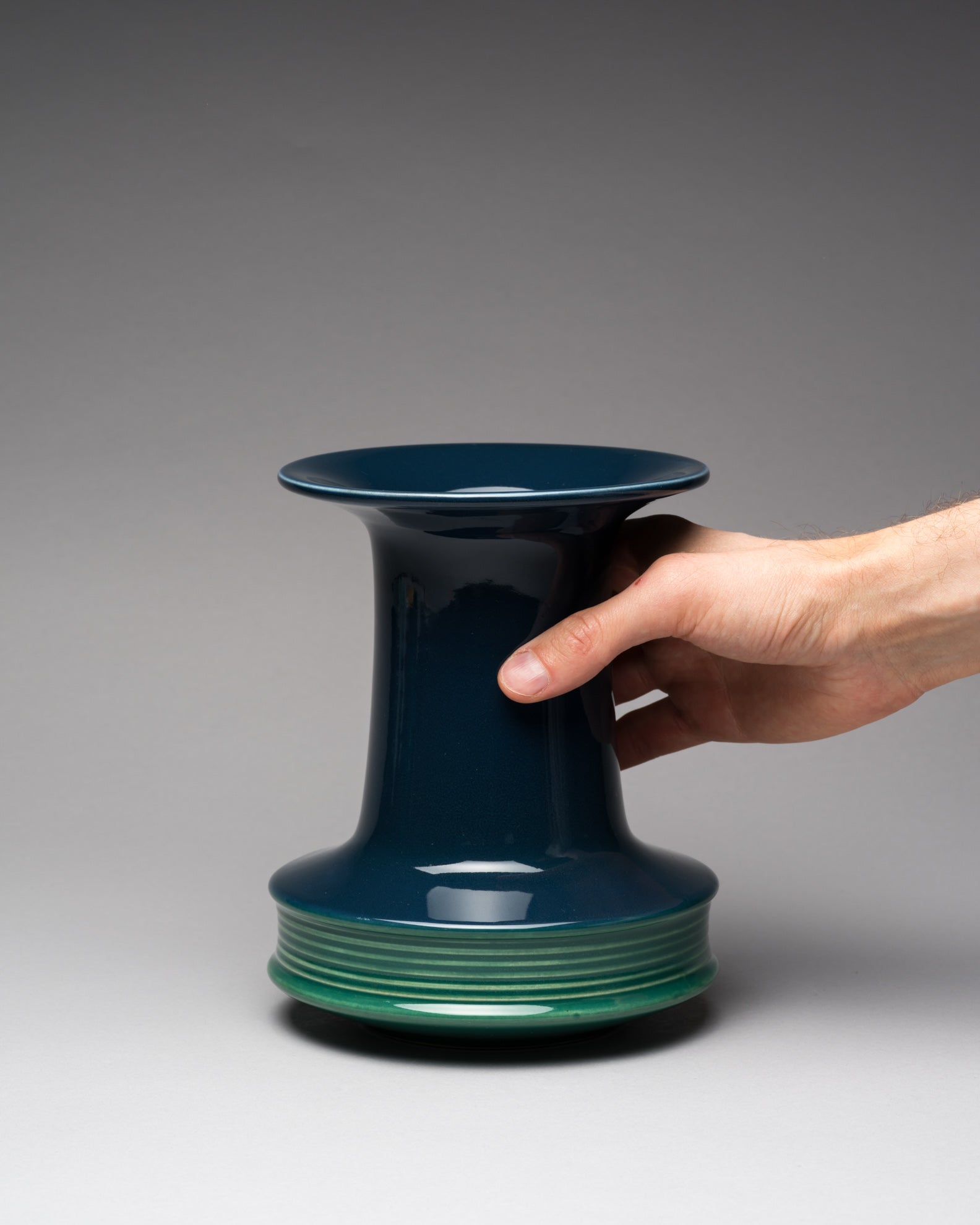 Plus Blue–Green Porcelain Vase – Tapio Wirkkala for Rosenthal, 1960s–1970s